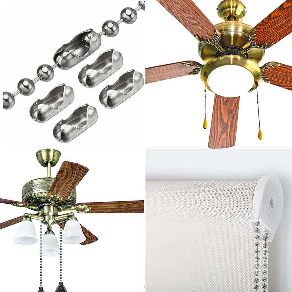 20pcs 10# (4.5mm) Blinds Pull Cord Connector Stainless Steel Ball Chain Connector Clasps Fit for Beaded Ball Chain Silver Tone - Image 3