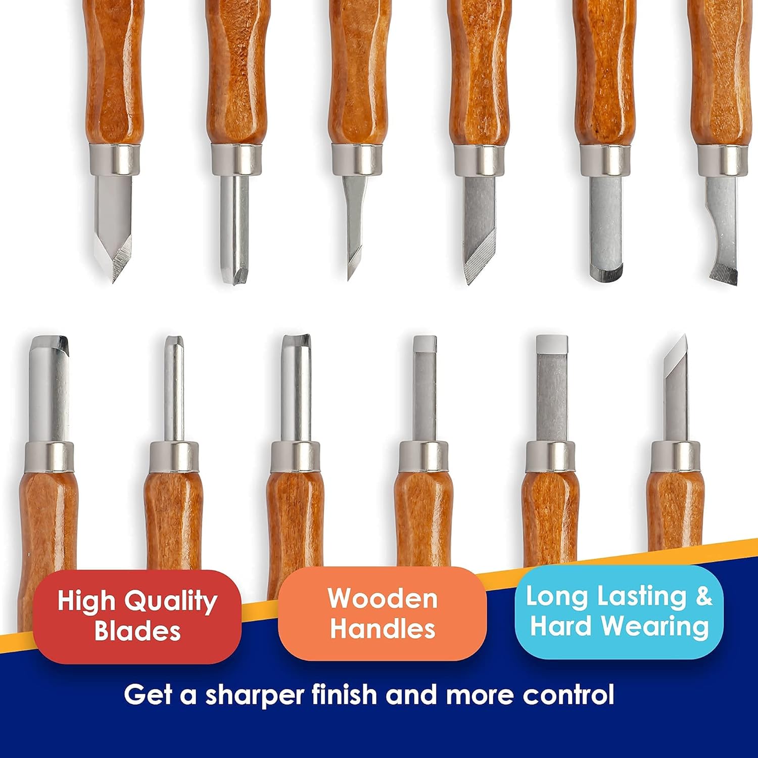 26-Pieces Wood Carving Tools Kit for Beginners, Professionals, Super Sharp High Carbon Wood Carving Knife Set, Whittling Kit for Multipurpose Sculpting, Soap, Pumpkin Carving and More - Image 6