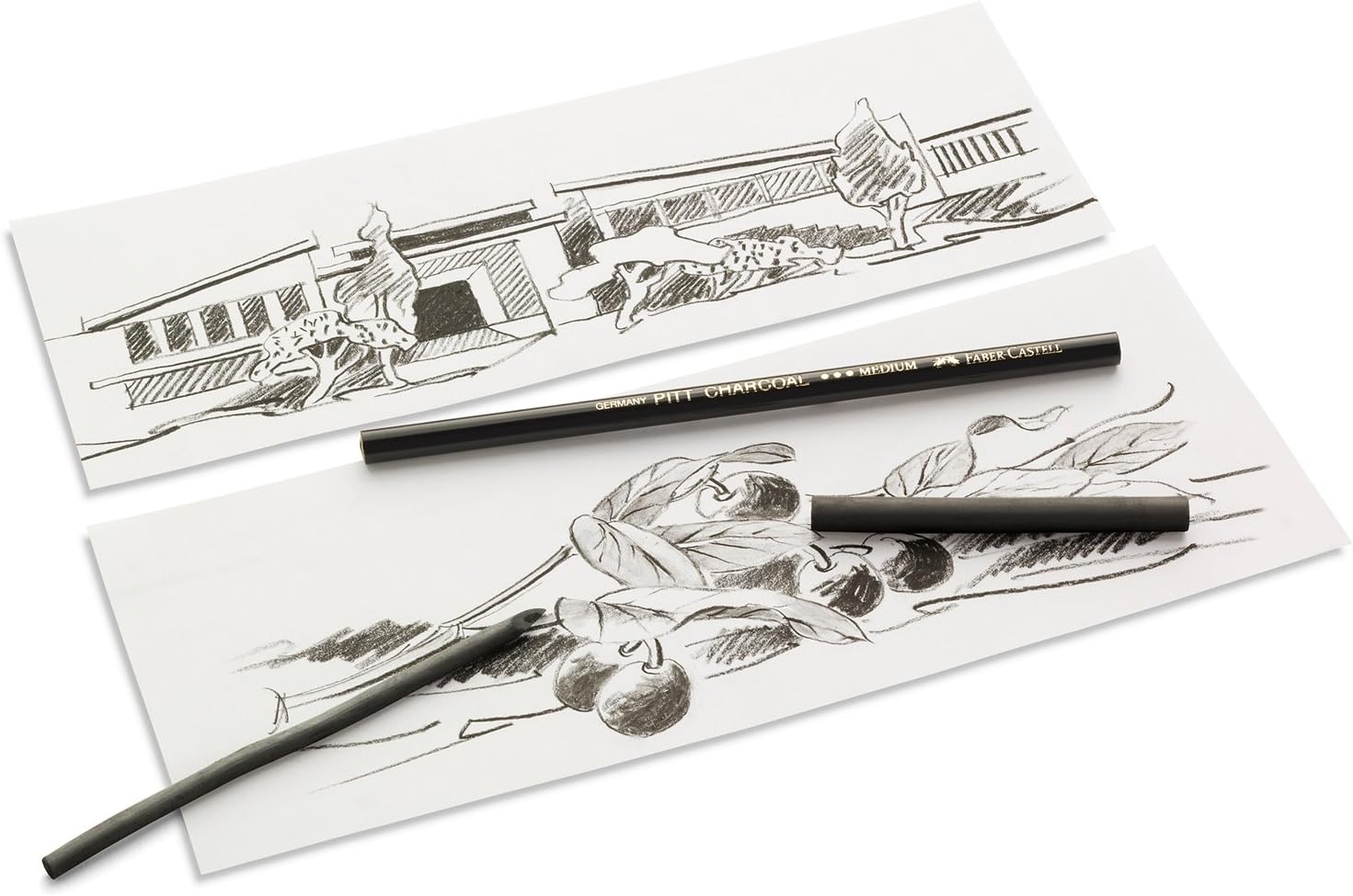 Faber-Castell PITT Charcoal Pencil Supreme Artist Quality, Grease and Oil Black Hard - Image 3