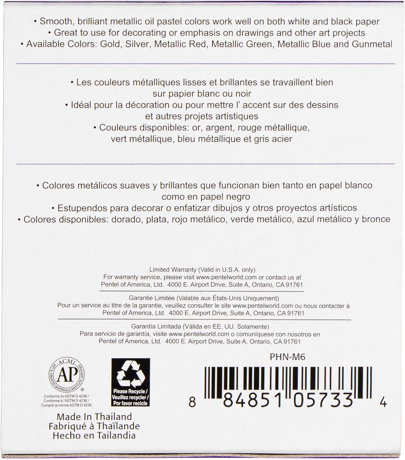 Pentel Arts Metallic Oil Pastels - Image 4