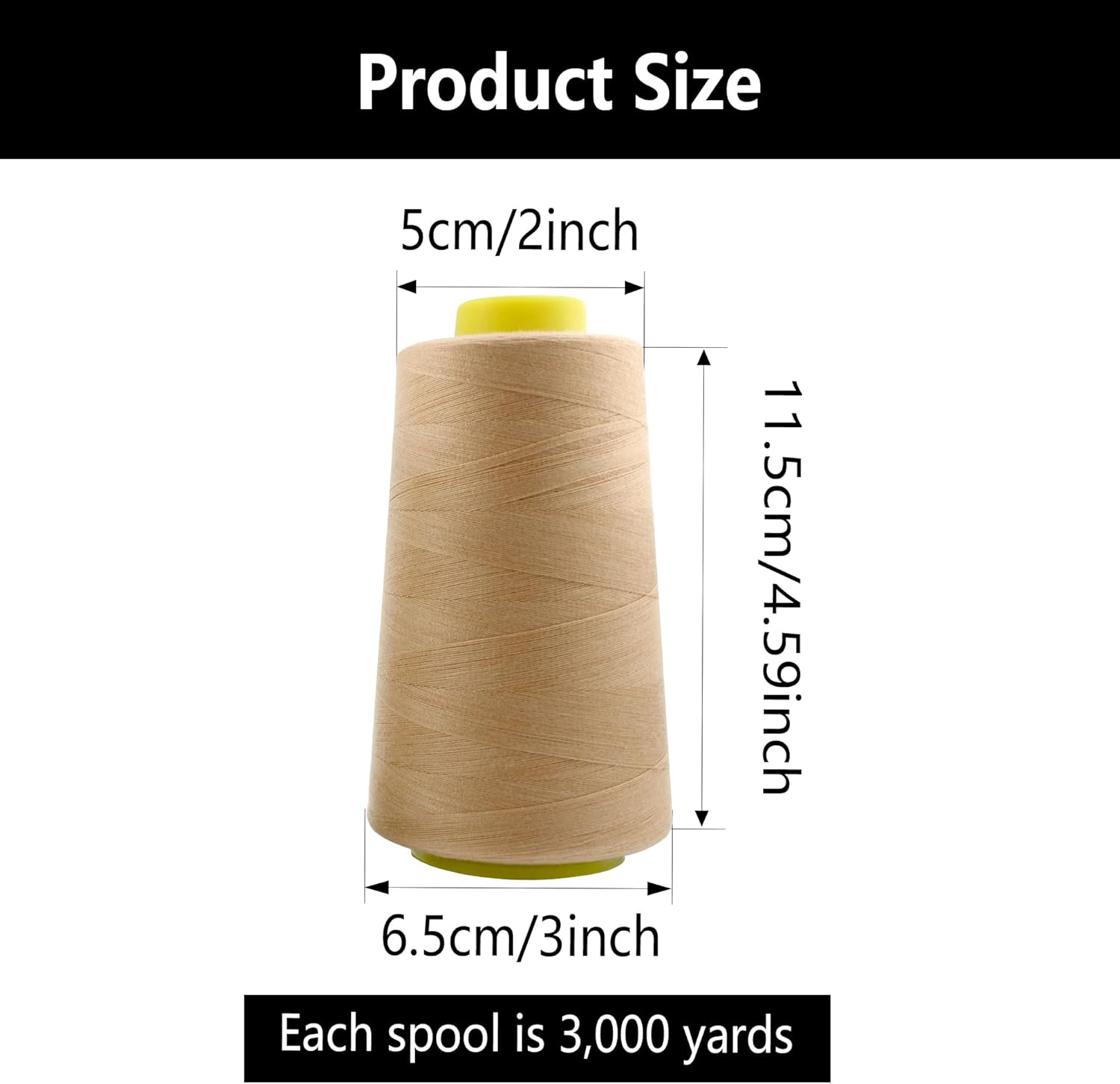 PSON 5 Color Polyester Sewing Thread Spools, 3000 Yard Thread for Sewing Machine, Hand Repair Works, Weaves, Craft - Image 2