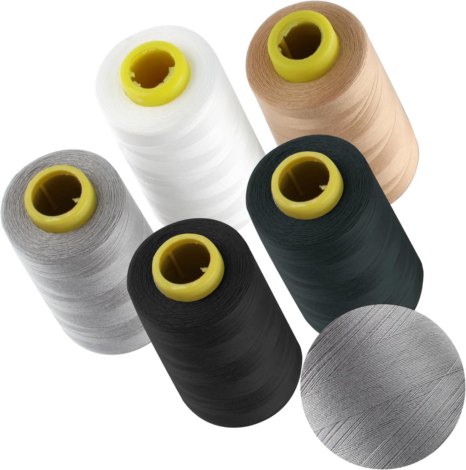 PSON 5 Color Polyester Sewing Thread Spools, 3000 Yard Thread for Sewing Machine, Hand Repair Works, Weaves, Craft - Image 3