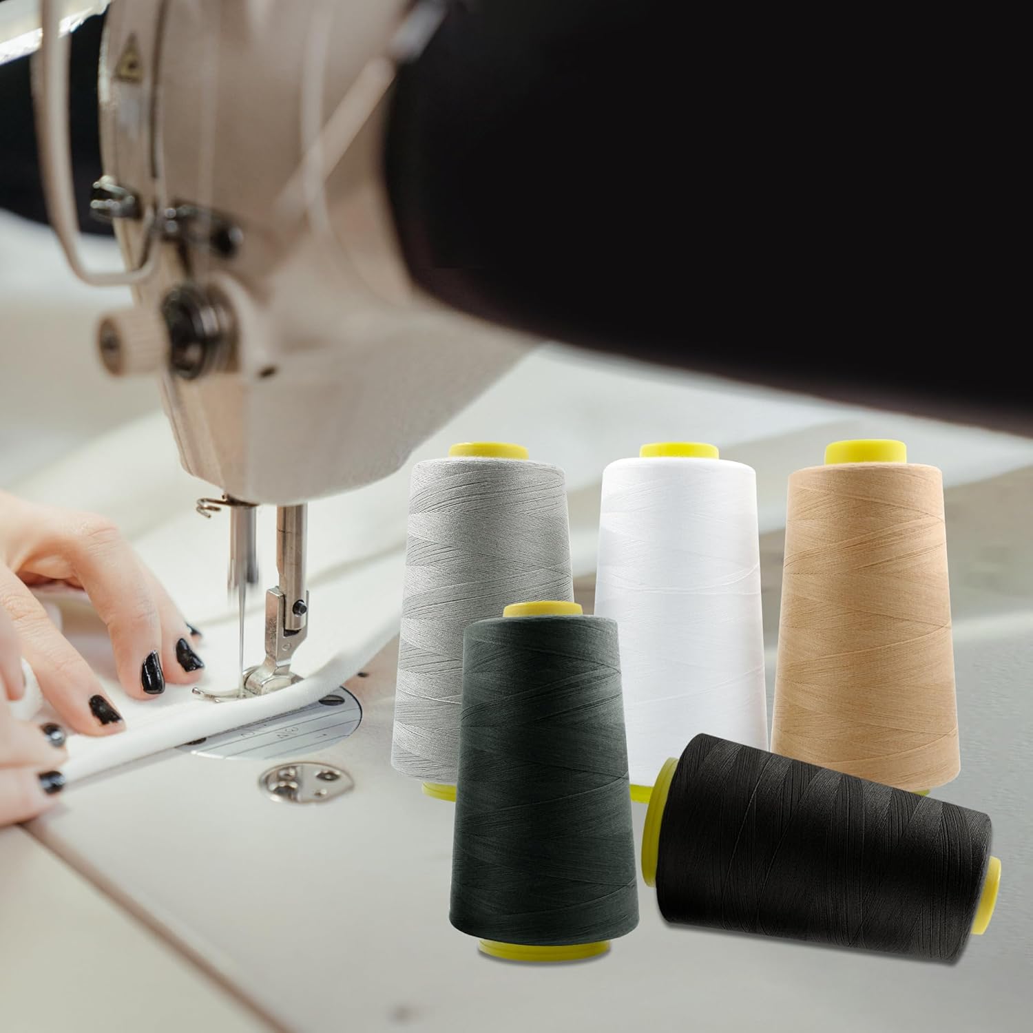 PSON 5 Color Polyester Sewing Thread Spools, 3000 Yard Thread for Sewing Machine, Hand Repair Works, Weaves, Craft - Image 4