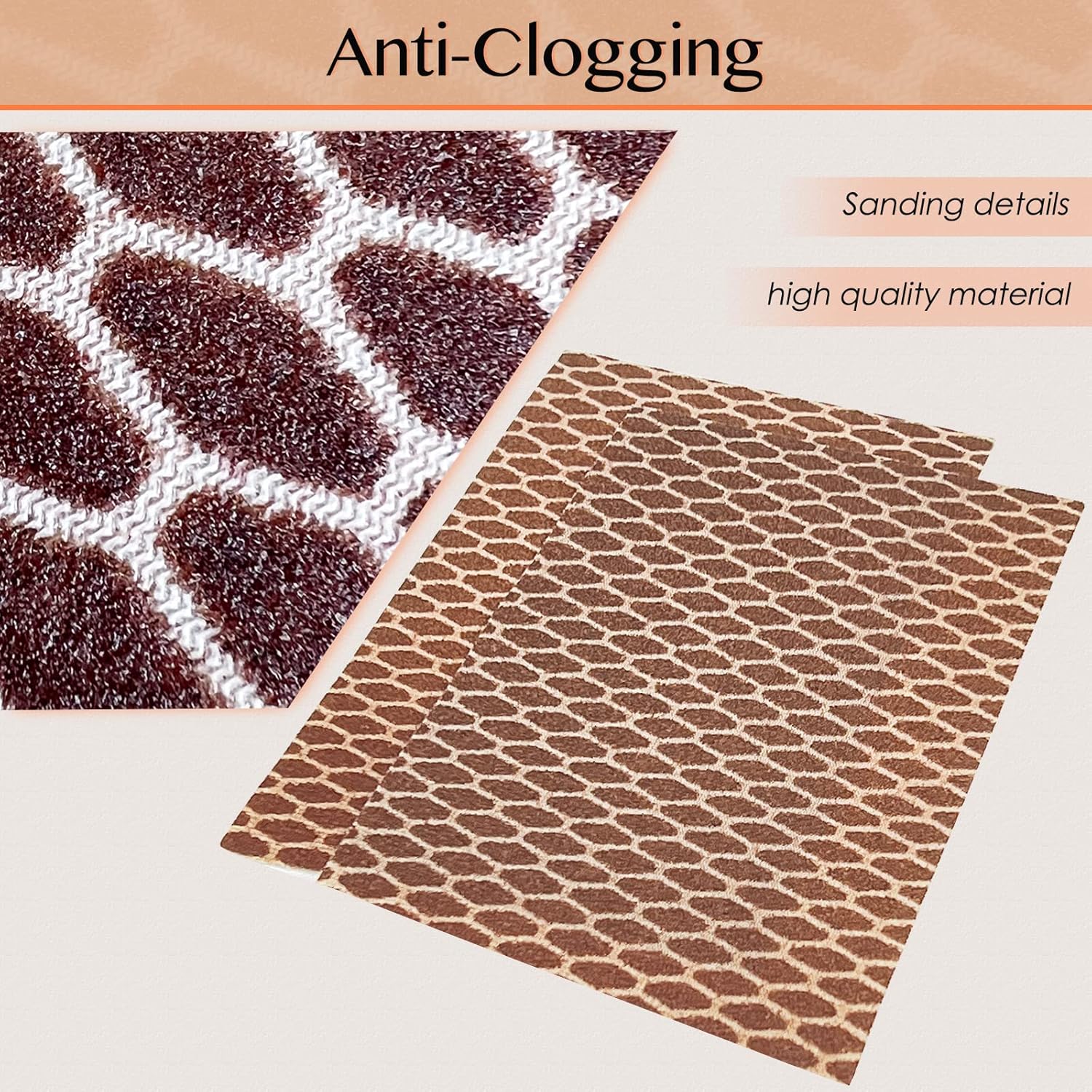 S&X Sanding Sponge Set 6-Pack of Hook and Loop Sandpaper Interchangeable 6 Assorted Grits - Wet and Dry, Anti-Clogging, Durable (6) - Image 3